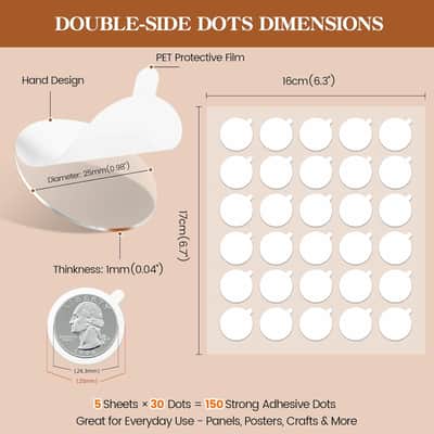 150 Pack White Point Double-Sided Adhesive Dots For Acoustic Foam Panels Removable Mounting Tapes Strong Adhesive Dots Sound Proofing Transparent Putty Clear Sticker Heavy Duty image 6