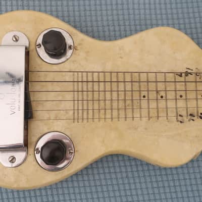 Vintage 1930s Volu-Tone Lap Steel Mother of Pearl Lap Steel Guitar White Sparkle MOP Pearl Valco Will Need New Tuner Buttons & Minor EZ Project TLC Magnatone Supertone Aloha image 8