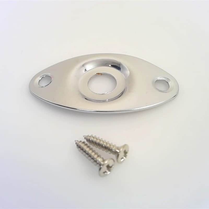 True Custom Shop® Chrome Recessed Football Jack Plate for Fender Tele Strat Bass image 1