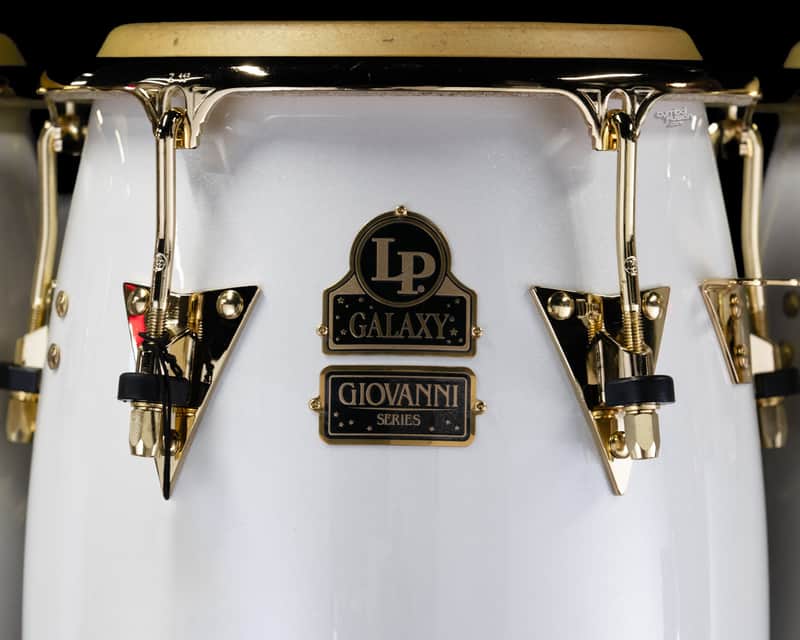 LP Special Edition Giovanni Galaxy CCII Z Mango 11 3/4" Conga - Pearl White / Gold Hardware image 1