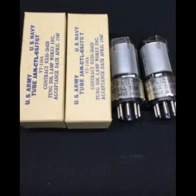 NOS MATCHED PAIR TUNG SOL JAN CTL 6SJ7GT VT 116A Audio Vacuum Tubes B.9900 image 1