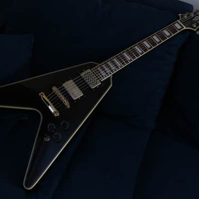 ESP Paul Smith Flying-V (Unique Mini/Traveller Guitar) - See-Through Black image 2