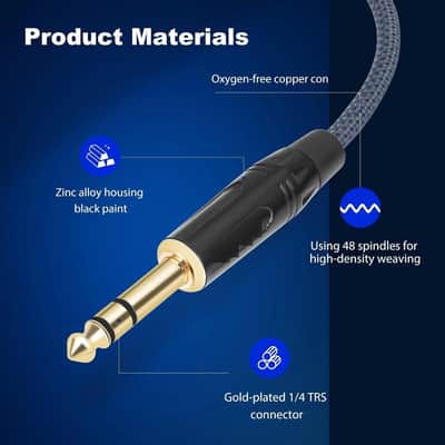 1/4 inch Pass Through Cable, 6.35mm Female Panel Mount to Male Connector Adapter, Mic Feed/Pass Thru Converter for Stage Box, Patch Panel, Floor Box (1/4" D-Type Female to Male 2FT) image 3