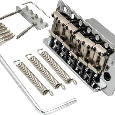 WOV01 52.5mm (2-1/16 inch) Vintage ST Guitar Tremolo Bridge 6-Screw Assembly with 36mm Block for Fender Squier/Mexico Strat Stratocaster Electric Guitar, Chrome image 1