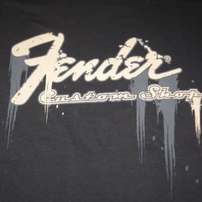 new with Fender paper hang tag A+ shape genuine Fender Custom Shop "Taking Over Me" Size XX-Large (XXL) short sleeve T-Shirt, 100% Cotton -- Black Shirt with Distressed Tan, Gray, & Black Graphic -- Fender P.N (part #): 9101020806 image 8