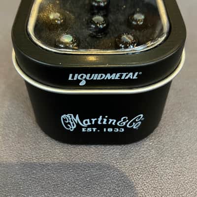 Martin APP0015 Luxe Liquid Metal Bridge Pin Set - Gloss Black w/ Paua Abalone image 3