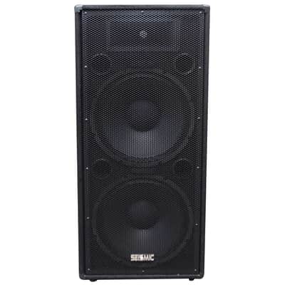 Pair of Dual 15" PA/DJ Speaker Cabinets with Titanium Horns Wheel Kit and Handle image 3