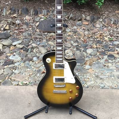 90s Tobacco Burst Samick Les Paul LS-450 Artist Series Electric Guitar with SKB-56 Hardshell Case image 3