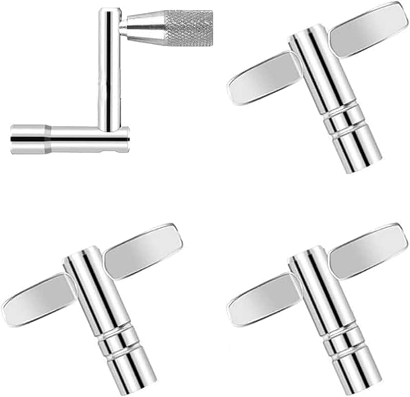 4Pcs Drum Key Set, 3-Pack Drum Tuning Key with Continuous Standard Motion Speed Key, Metal Drum Keys Tuner, Drum Set Hardware Key Tool image 1