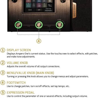 Hotone Ampero One MP-80 Guitar Bass Amp Modeling IR Cabinets Simulation Multi Language Multi-Effects with Expression Pedal Stereo OTG USB Audio Interface image 4