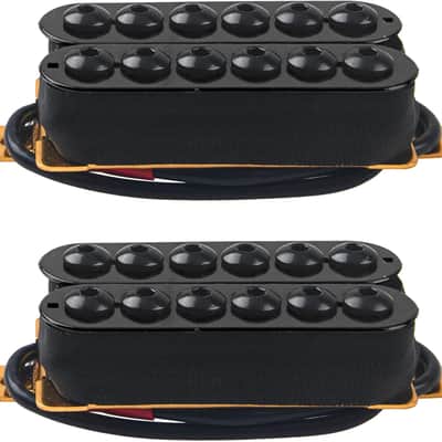 1Pair High Output Magnet Electric Guitar Neck Bridge Pickup Set N/B Compatible with Electric Guitar Pickup (Black) image 1