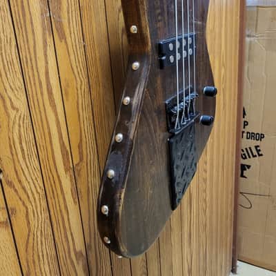 Dean Metalman Project Bass 4 String Bass Guitar Walnut Diamond Plate and Studs image 5
