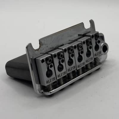 Wilkinson 2 Point Tremolo Bridge W/ WLS130 Locking Steel Saddles 2020’s - Chrome image 3