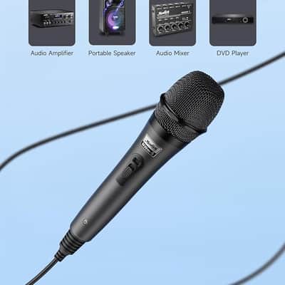 Karaoke Microphone, Dynamic Microphone with 13 ft Cable, Metal Handheld Cardioid Wired Microphone, XLR Microphone for Singing/Stage, Compatible w/Karaoke Machine/PA System/Amp/Mixer, Grey image 4