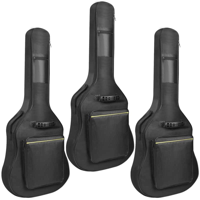 Guitar Bags, 3 Pack Guitar Gig Bag, 38 40 41 Inch Electric Guitar Case, Waterproof Oxford Electric Guitar Gig Bag, Two Pockets, For Acoustic Classical Guitar, Ukulele, Bass Guitar(3 Pack) image 1