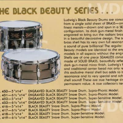 Ludwig Black Beauty LM452 1977-1982 Engraved Nickel-Plated Brass image 15