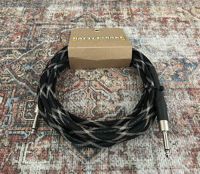 Rattlesnake Cable Company 15' Standard Instrument Cable S/S - Sidewinder Black Weave image 1