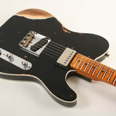 Fender Custom Shop Limited Edition '53 HS Telecaster Heavy Relic 1-Piece 2A Flame Quartersawn Maple Aged Black *On Hold image 5