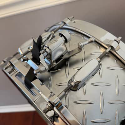 Tama LU1465 6.5x14" Lars Ulrich Signature Snare Drum - Diamond Plate Steel image 6