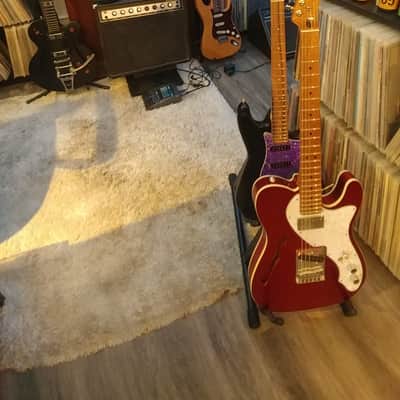 Custom Built 2021 Fender Tele Telecaster Thinline Roasted Maple Cherry Red Metallic w/White Binding image 18