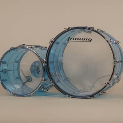 1970s Ludwig Vistalite Tivoli Pattern A 'Big Beat' in Blue/Blue/Blue - 14x22, 16x16, 9x13, 8x12, 5x14sn image 24
