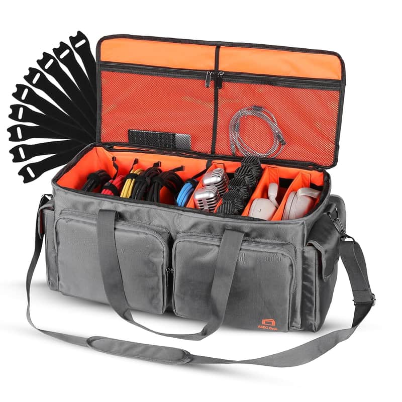 Heavy Duty - Dj Cable Bag Organizer With Detachable Dividers – Travel Gig Bag – Case For Equipment - Music Equipment & Accessories - Heavy Duty Exterior & Padded Nylon Interior image 1
