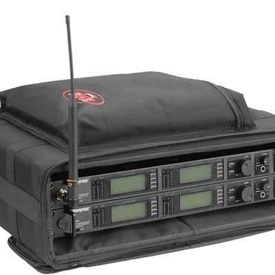 SKB Cases 2U Series Soft Rack Case with Steel Rails, Heavy Duty Zippers, Outer Pocket, and Shoulder Straps, For Wireless Microphone Systems and Pre-Amps image 1