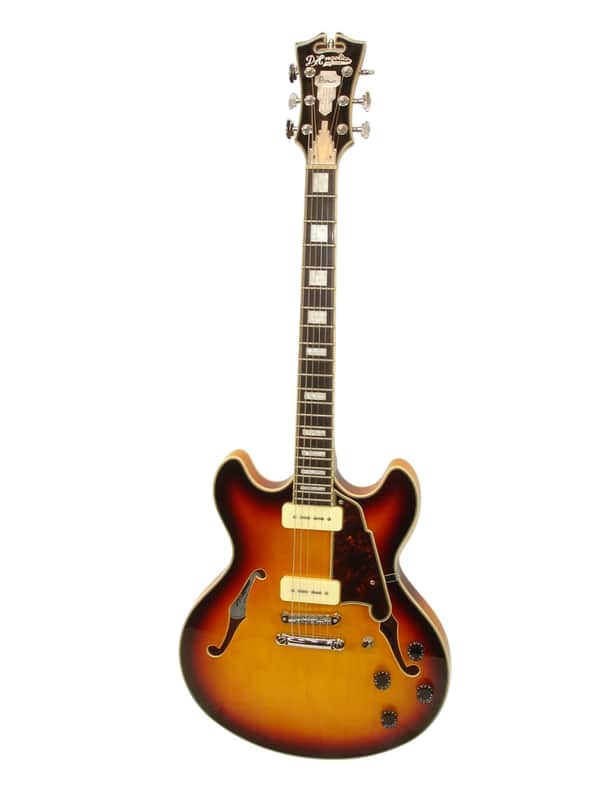 D'Angelico DAPDCVSBCSCB9EX Premier DC Boardwalk (P90s) Semi-Hollow Electric Guitar, Vintage Sunburst (Guitar Center Exclusive) image 1