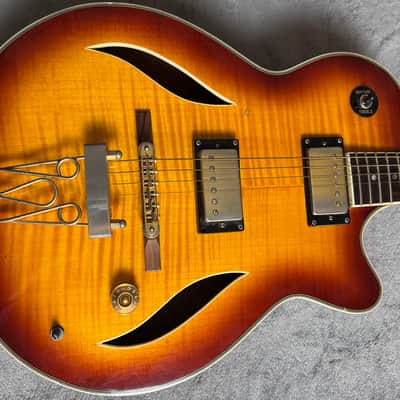 Dean Stylist Hollow Body Electric Guitar Flame Sunburst Korea w/ Hard Case image 2