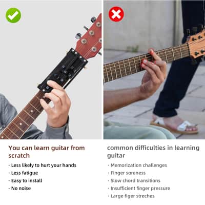 Guitar Trainer Practical Chord Presser Training Tool Guitar Learning System for Classical Guitar Ideal for Music Enthusiasts and Beginners Black image 3