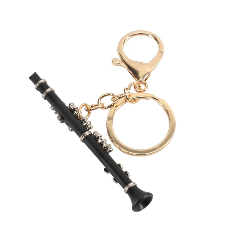 Miniature Clarinet Keychain, 3.15 Inch Tiny Clarinet Model Key Ring, Musical Instrument Gift for Clarinet Players, Music Teachers image 1