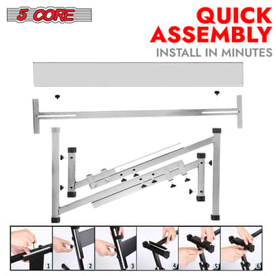 5 Core Keyboard Stand Adjustable 21 - 33" Z Style Metal Electric Piano Riser 330Lb Capacity Foldable image 9