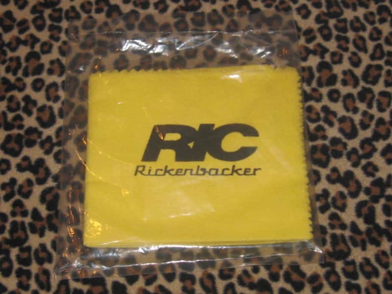 new Rickenbacker Polishing Cloth 97001, RIC Polishing Cloth, yellow w/ black graphic 14.5" x 22.5" image 1