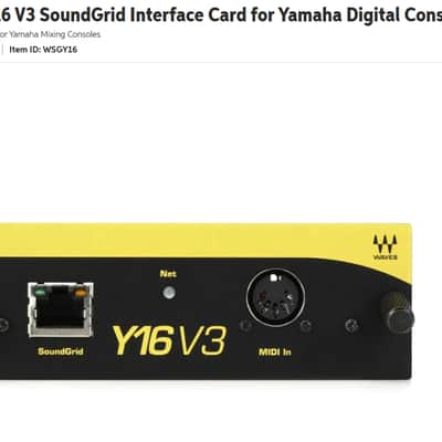 Yamaha Waves WSG-Y16 V3 SoundGrid Interface Card for Digital Consoles 2025 image 2