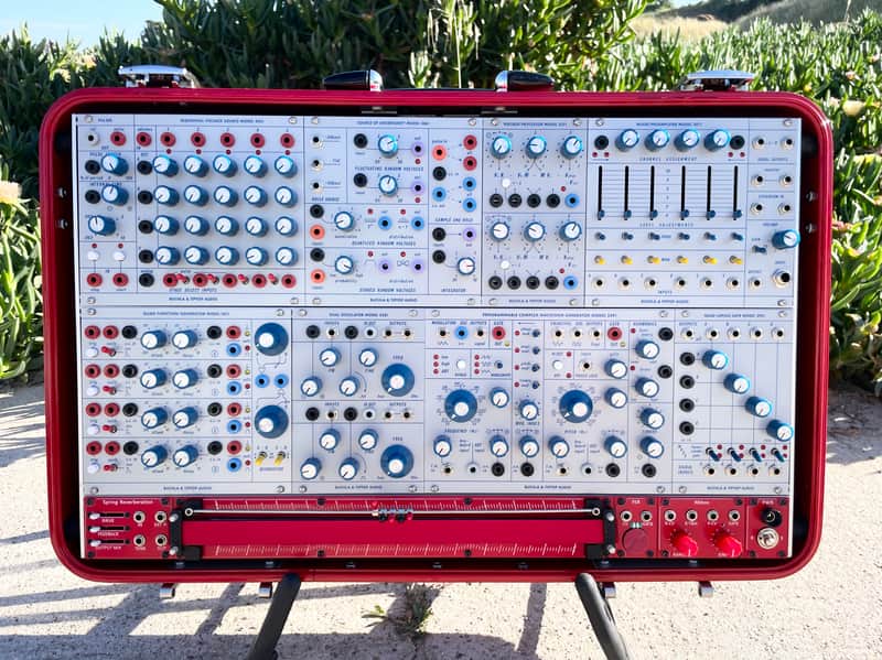Buchla Tiptop 200t series with BPNYC ZERO Halliburton Eurorack Modular Travel Case 7U 'REDRUM" image 1