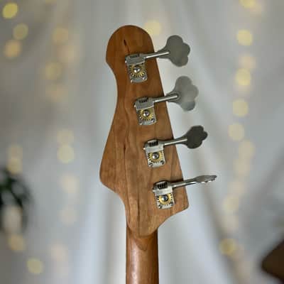 CLEARANCE: Offbeat Guitars Jacqueline TB2-34 Long Scale Bass, Get Lucky Green on Pine, Custom Fralin Pickups, Leo Quan Badass Hardware image 7