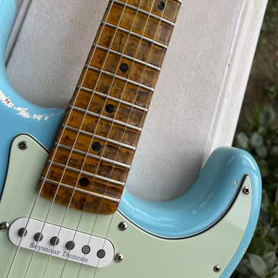 MJT Stratocaster Hardtail with Fender Jimi Hendrix Neck “Daphne Blue Heavy Relic” image 6