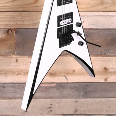 IMC / FU-Tone Custom Jackson King V JS32 Electric Guitar White w/ Black Bevels image 2