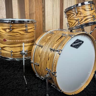 Craviotto 13/16/24 solid shell Ash drum set with special burn enhancement. image 2