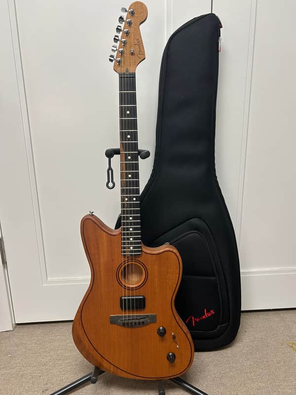 Fender American Acoustasonic Jazzmaster Acoustic Electric Guitar All-Mahogany - Natural