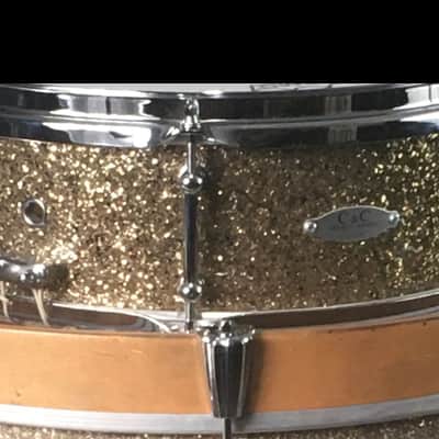 Rare C&C Custom Order Snare Drum 13” CC Tube Lugs Ginger Glass Glitter Cardwell USA Made image 4