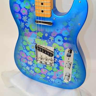 2022 Fender Vintage Custom '68 Telecaster NOS Electric Guitar, Maple Fingerboard, Blue Flower w/ Case image 4