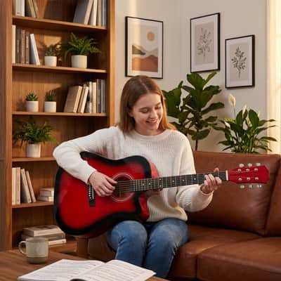 🎸Acoustic Guitar +Soft Case/Gig Bag +Tuner +Strap +Picks!🎸 image 11