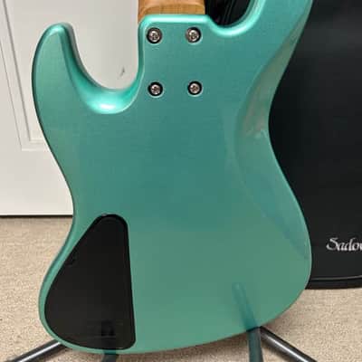 Sadowsky MetroExpress 21 Fret Vintage M/J Bass 5 String Maple Fretboard - Sage Green Metallic image 4