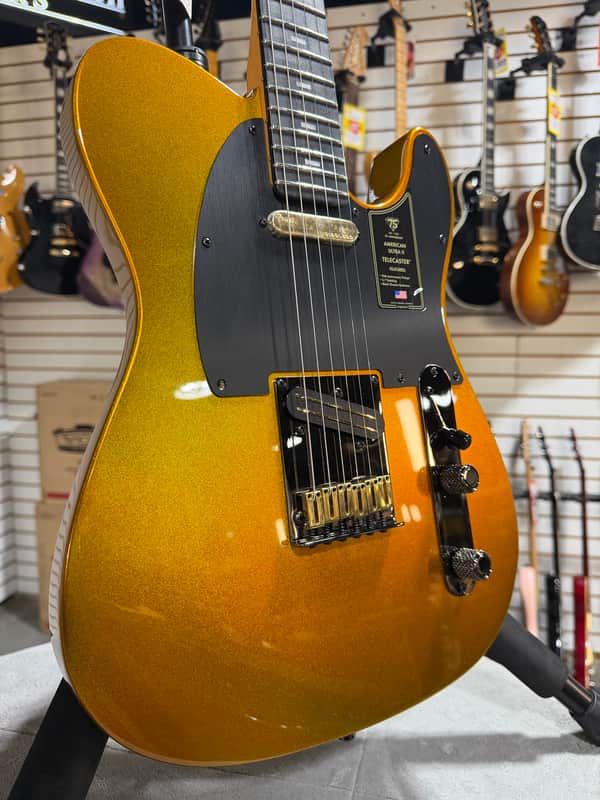 Fender 75th Anniversary American Ultra II Telecaster Electric Guitar - Liquid Gold w/OHSC + FREE $299 Plek & Setup #667