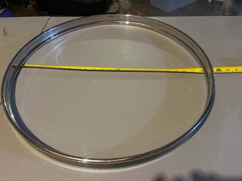Unknown 22” Chrome Bass Hoop with Black inlay image 1