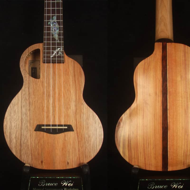 Handcrafted Soprano Ukulele, Solid Taiwania Archback, Turtle Inlay, Soft-bag, Bruce Wei UKB13-2002 imagen 1