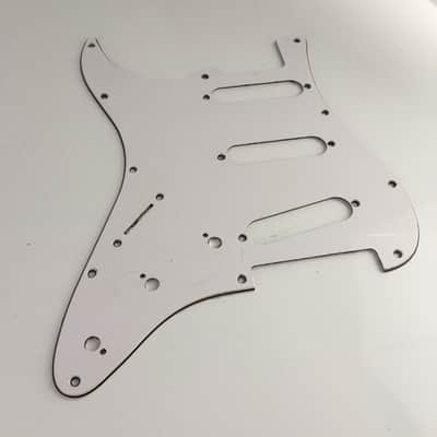 Lefty Vintage Style Beveled Edge Strat Pickguard Aged Custom Strat Style 3 Ply Relic White Left Micro Pots #3 image 3