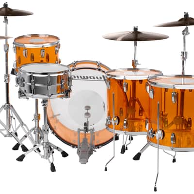 Ludwig *Pre-Order* Vistalite Amber ZEP SET 14x26/16x18/16x16/10x14 Acrylic Kit Drums Shell Pack | Made in the USA | Special Order | Authorized Dealer image 3