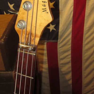 ~1965 Magnatone Hurricane Bass Faux Black Sparkle w/ Road Case image 3